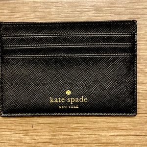 Kate Spade New York Black Sparkle Card Holder Mint Condition